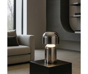 Searchlight Mushroom Port Rechargeable LED Table Lamp-Chrome