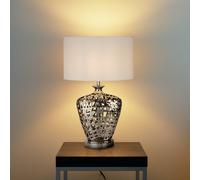 Searchlight Network Large table lamp, oval fabric lampshade