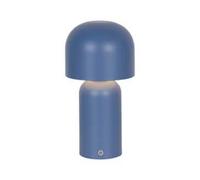 Searchlight Niko LED rechargeable table lamp, blue, height 26 cm, metal, dimmer
