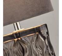 Searchlight Nyssa table lamp, grey, textile/metal, 28 cm, E27