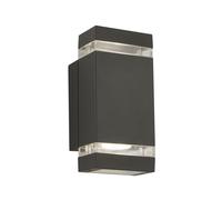 Outdoor Light Grey Sheffield Double Spot IP44 Rectangle Searchlight 1002-2GY-LED