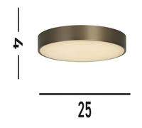 Searchlight Palma LED ceiling light, bronze-coloured, Ø 25 cm, steel/acrylic