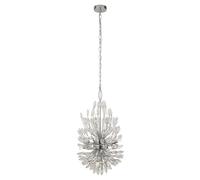 Ceiling Light Silver Peacock 14 Chrome Clear Crystal Glass Searchlight