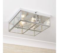 Searchlight Pisa ceiling light, glass lampshade, chrome