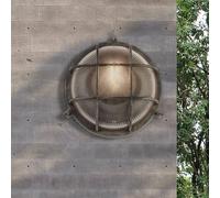 Searchlight Porto bulkhead light, round, black and silver