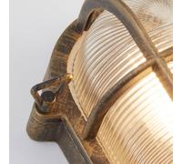 Outdoor Light Black Aladdin Bulkhead IP44 Gold Oval Searchlight 61402BG