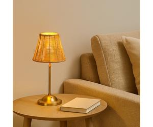 Searchlight Rattan Rechargeable LED Table Lamp - Natural