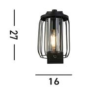 Searchlight Reed IP44 black metal outdoor wall light