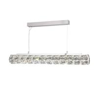 Chrome Finish Trim LED Pendant Ceiling Fitting Light with Clear Oblong Crystals