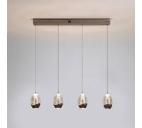 Searchlight Seeds LED hanging light, cream-coloured, length 75 cm, 4-bulb glass.