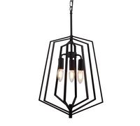 Searchlight Slinky hanging light, 3-bulb, black, Ø 35 cm
