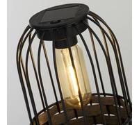 Searchlight Solar LED patio light Tahoa, 26 cm, grey, rattan, IP44