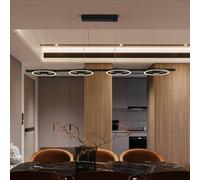 Searchlight Space LED pendant light, 4-bulb, black, metal