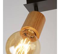 Searchlight Spinny downlight, 4-bulb, rubber wood, 90 cm long, E27