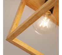 Searchlight Square ceiling light made of bamboo, 4-bulb