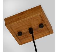 Searchlight Square pendant light, 30 cm high, bamboo, E27