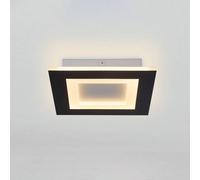 Searchlight Squary LED ceiling lamp, length 25 cm, black and white iron, CCT