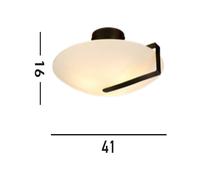 Searchlight Sundial ceiling light, black/opal white, steel, glass, E27