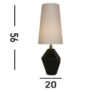 Searchlight Table lamp Apex white/black Height 55.5 cm textile/resin