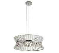 Searchlight Uptown 7 Light Pendant/Semi,Flush Chrome, Clear Crystal