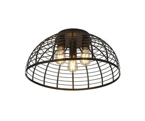 Searchlight Vision Cage 3 Light Flush Ceiling Light - Matt Black