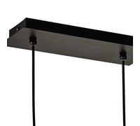 Searchlight Voyager pendant light, 3-bulb, black, glass, 65 cm, E27