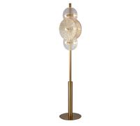 Searchlight Wagon Wheel Floor Lamp - Bronze with Amber Glass