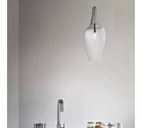 Searchlight Whisk glass pendant lamp with chrome elements