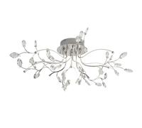 Searchlight Willow LED 5 Lights Glass Detail Chrome Ceiling Light Flush Lighting