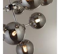 Searchlight Zarath pendant light, smoky grey, glass, 9-bulb, Ø 49 cm