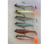 searigs™ Fishing Lures 6 Pcs x 7cm 6.5g Soft Fishing Lures, Soft Plastic Fishing Lures, Paddle Tail Swimbaits, Soft Artificial Lures for Fishing Bass & Trout Saltwater and Freshwater