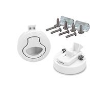 Searoam Slam Latch 2'' Flush Pull Latch White Plastic Handle for Hatch Door Cabinet Hardware on RV Boat Camper Trailer,Pack of 2