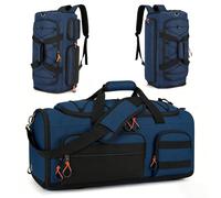 Searock 45L Gym Bag for Men, 3-In-1 Duffle Bag Backpack for Travel, Sports Duffel Bags for Gym Workout, Weekender Overnight Bag with Shoe Compartment, Wet Pocket, Navy Blue