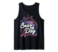 Seas the Day Colorful Ocean Wave Tank Top