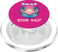 Seas The Day Cute Ocean Lovers Beach Tropical Sunset PopSockets PopGrip for MagSafe