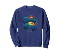 Seas The Day Funny Cruise Vacation Nautical Ocean Sun Sweatshirt, Adult Unisex, Navy, M