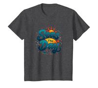 Seas The Day Funny Cruise Vacation Nautical Ocean Sun T-Shirt, Kids, Dark Heather Grey, 4 Years
