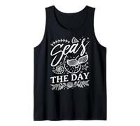 Seas The Day Funny Ocean Inspired Art Tank Top