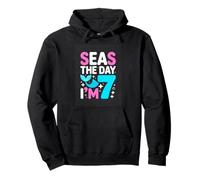 Seas The Day Im 7 Mermaid Seventh Birthday Pullover Hoodie