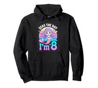 Seas The Day Im 8 Cute Mermaid Birthday Girl Pullover Hoodie