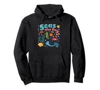 Seas The Day Marine Life Ocean Vibes Pullover Hoodie