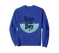 Seas The Day: Nautical Adventure for Ocean Lovers Sweatshirt, Adult Unisex, Royal Blue, XL