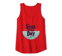 Seas The Day: Nautical Adventure for Ocean Lovers Tank Top, Women, Red, XXL
