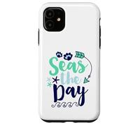 Seas The Day Nautical Anchor Cruise Vacation Case for iPhone 11