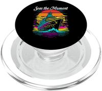 Seas the Moment Retro Sunset Style Cruise Ship Design PopSockets PopGrip for MagSafe