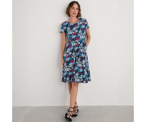Seasalt Cornwall April Short Sleeve Printed Dress NAVY MULTI SIZE 10