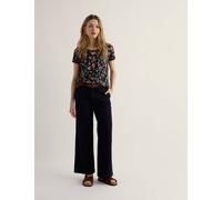 Seasalt Cornwall Cotton Blend Floral T-Shirt Navy Mix