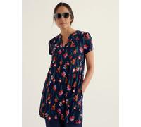 Seasalt Cornwall Cotton Rich Jersey Short Sleeve Tunic Navy Mix