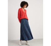 Seasalt Cornwall female Coton Rich Polka Dot Midaxi A-Line Skirt - 14 - Navy Mix, Navy Mix