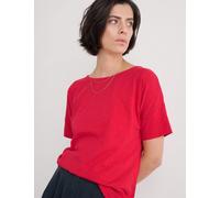 Seasalt Cornwall female Pure Cotton Slash Neck Relaxed T-Shirt - 14 - Red, Red